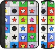 Childish Stars Checkered Colorful 2 Pack seat Belt Padding Shoulder Strap, More Comfort Driving, seat Belt Cover pad for Bag Sedan Truck 10x7.7 in Protector para cinturón de carro