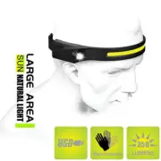 COB LED Headlamp USB Charging Headlight Torch Work Light Bar Head Band Lamp US