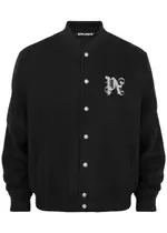 Palm Angels Logo-embroidered Wool-blend Varsity Jacket - Black And White - S S