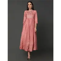 在飛比找ETMall東森購物網優惠-女裝印度服飾民族風藕粉色連衣裙
