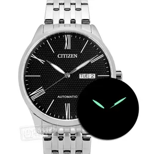 CITIZEN / 簡約紳士 機械錶 自動上鍊 星期日期 不鏽鋼手錶 黑色 / NH8350-59E / 40mm