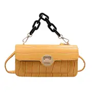 Pu Leather Messenger Totes Stone Pattern Thick Chain Women Shoulder Crossbody Bags Youth Ladies Small Square Bag