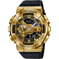 在飛比找蝦皮商城優惠-CASIO 卡西歐 G-SHOCK 重金屬工業風雙顯錶-黑金