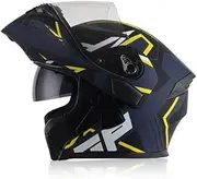 Full Face Motorcycle Helmet, ECE Certified Flip Up Motorcycle Helmet with Double Visor Full Face Motorcycle Motorbike Helmet, Street Helmet Unisex Adult A,M=57-58CM
