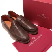 Andrea Ventura NWB Casual Loafers Size 44.5 US 11.5 in Solid Brown Leather