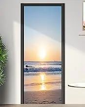 FLFK Door Sticker - Door Mural Peel and Stick, Removable Self-Adhesive Ocean Door Wallpaper for Home Decor, 30.3 "W x 78.7 "L, Set of 2 Sheets