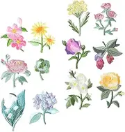 PartyKindom 12Pcs Flower Embroidery Patches Mixed Style Appliques for DIY Clothing Repair Decoration Floral Sew Patches for Unique Personalization