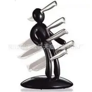 Unique Knife Holder Creative Humanoid Knife Holder Tool, Not Include Knifes (Black)