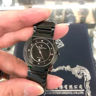 Valentino 范倫鐵諾古柏 簡約時尚 薄款 高精密陶瓷 藍寶石水晶切割鏡面 晶鑽時刻 石英錶 男女對錶 中性錶