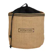 Davis & Waddell Potato Sack Storage Kitchen Pantry Organiser 24x18cm Natural/BLK