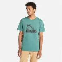 在飛比找森森購物網優惠-Timberland 男款藍綠色黃靴Logo短袖T恤|A2Q