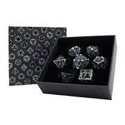 RPG Set Hollow Dragon Dice (Stainless and Blue)