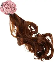WEKADRIN Funny Brown Curly Wig Flower Ponytail Extension Claw Clip for Women Durable Soft Realistic Hair Accessory for Parties and Events Enhances Volume and Style