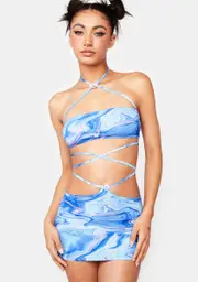 Cobalt You're Marbleous Skirt Set