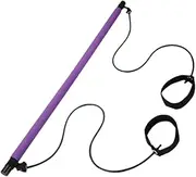 Pilates Bar Fitness Tool for Body Toning And Yoga Pull Rod for Home Workouts, Purple