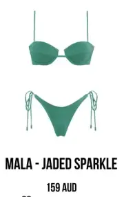 BNWT Brand New TRIANGL MALA Green Jaded Sparkle Bikini Swimwear