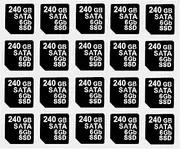 20PCS Capacity Sticker Label for Hard Drive Tray Caddy DXD9H 0DXD9H X7K8W 0X7K8W, Compatible for Dell PowerEdge 16th-14th Gen r740 r640 r440 r340 r750 r650 r550 r760 r660 r6625, 240GB, SATA, 6GB, SSD