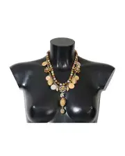 Dolce & Gabbana Crystal Coin Statement Necklace - Necklaces - Gold -Size One