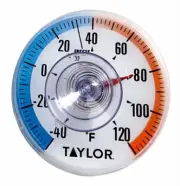 Taylor 5321N Plastic Dial Thermometer 3.5 L x 3.5 W x 3.5 Dia. in. (Pack of 3)