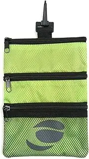 Orlimar Detachable Golf Accessory Pouch, 3 Zippered Pockets for Valuables and Golf Accessories, Clips to Your Golf Bag for Extra Storage and Easy Access.