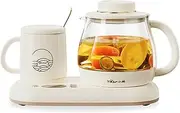 Bear 2-in-1 Health Pot, 800ml & 400ml Electric Kettle with Cup Warmer, 40-90℃ Temperature Control, 6 Programmable Control, Glass Kettle for your Favorite Teas and Coffee (CN Panel w/English Manual)