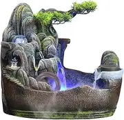 Tabletop Fountains Indoor Tabletop Water Fountain Rockery Stone Waterfall Waterscape Home Decor Table Centerpiece Relaxation Gifts with Water Pump and Spinning Ball Indoor Water Fountains (Size : L)