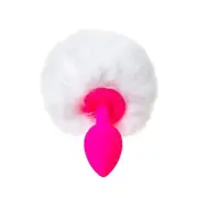 House Of Dasein Todo Sweet Bunny Anal Plug White fur,silicone Non-Vibrating Butt
