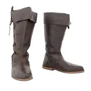 Medieval Renaissance Shoes Knee High Boots Flat Jazz Boots Ren Faire Pirate Viking Crusader Men's Unisex Celtic Pirate Halloween Masquerade Party / Evening LAR