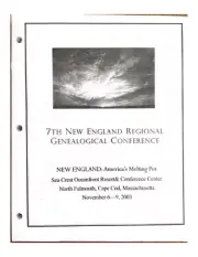 7th New England Regional Genealogical Conference, Cape Cod, MA - Nov 6-9, 2003