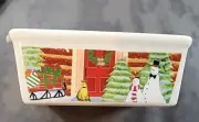 Christmas Mini Loaf Pan Nantucket Co 5 x 3 DW MW Oven Safe Snowman