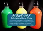 Exfoliating body scrub. Scrub OFf Contains Soap, Moisturiser & Exfoliant.