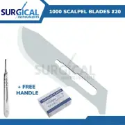 1000 Scalpel Blades #20 Surgical Dental ENT Instruments with Free #4 BP Handle