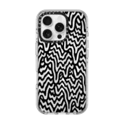 iPhone 16 Pro Clear Case MagSafe Compatible Black & White Infinite Drip