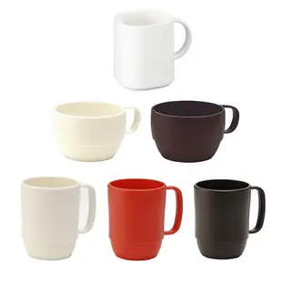 日本製INOMATA可微波水杯/湯杯｜單把手素色加熱湯杯塑膠飲料茶杯咖啡杯環保耐熱白色棕色紅色