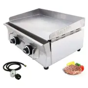 Countertop LPG Gas Grill 21.26"x13.39" Flat Top Griddle Hot Plate BBQ Cooking US