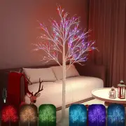 Lighted Birch Tree, 6FT 18 Color Changing Lit Birch Christmas Tree with RGB Fair