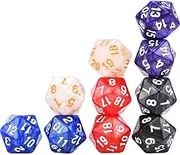 ZX 10 Pieces D20 Pearl Swirl Spindown Dice Life Counter Random Colors for Magic MTG Y212.