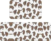 Kiwi Birds Cute Christmas 2 Piece Floor Mat Non Slip Restaurant Mat For Floor Mat Home Mat Anti Slip Entry Mat