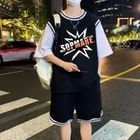 在飛比找ETMall東森購物網優惠-男孩大童夏裝初中學生籃球服短袖