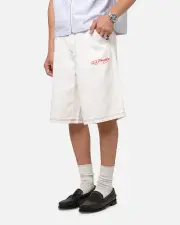 [ED HARDY] Ed Hardy Tiger Jorts Off White - Size 38 38 Off White