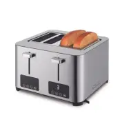 Salton Digital 4 Slice Toaster - Stainless - 1.6 Wide Slots - 6 Settings - NEW