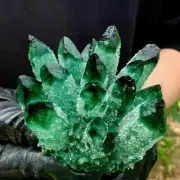 300-400G Large Green Phantom Quart Crystal Healing Cluster Mineral Rocks Gifts