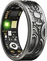 Smart Ring for Men Smart Ring Women Heart Rate Monitor SP-O2 Sleep Tracker Health Ring Fitness Tracker Gesture Control GPS Pedometer Calories Step Counter Waterproof Compatible with iOS Android Phones