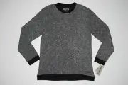 New Kenneth Cole Black White Marble Men's Medium Long Sleeve Downtime Sweatshirt