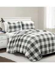 Lush Decor 3pc Plaid Lightweight All-Season Comforter Set
