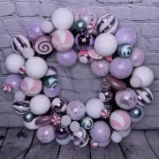 Peppermint Square 24" Pastel Glitter Ornament Christmas Wreath Candyland