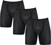 [Maiyifu-GJ] Men's Athletic Anti-Chafing Trunks Ice Silk Breathable Underwear Sports Mesh Boxer Briefs