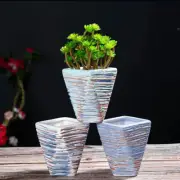 Geometric Plan Pots Ceramic Succulent Cactus Aloe Planters Home Garden Decor