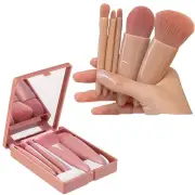 Man-made Fiber Portable Cosmetic Brush With Mirror Box Makeup Tools