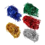 5pcs Halloween Foil Wig Tinsel Hair Wig Silver Metallic Wig Party Wigs Tinsel